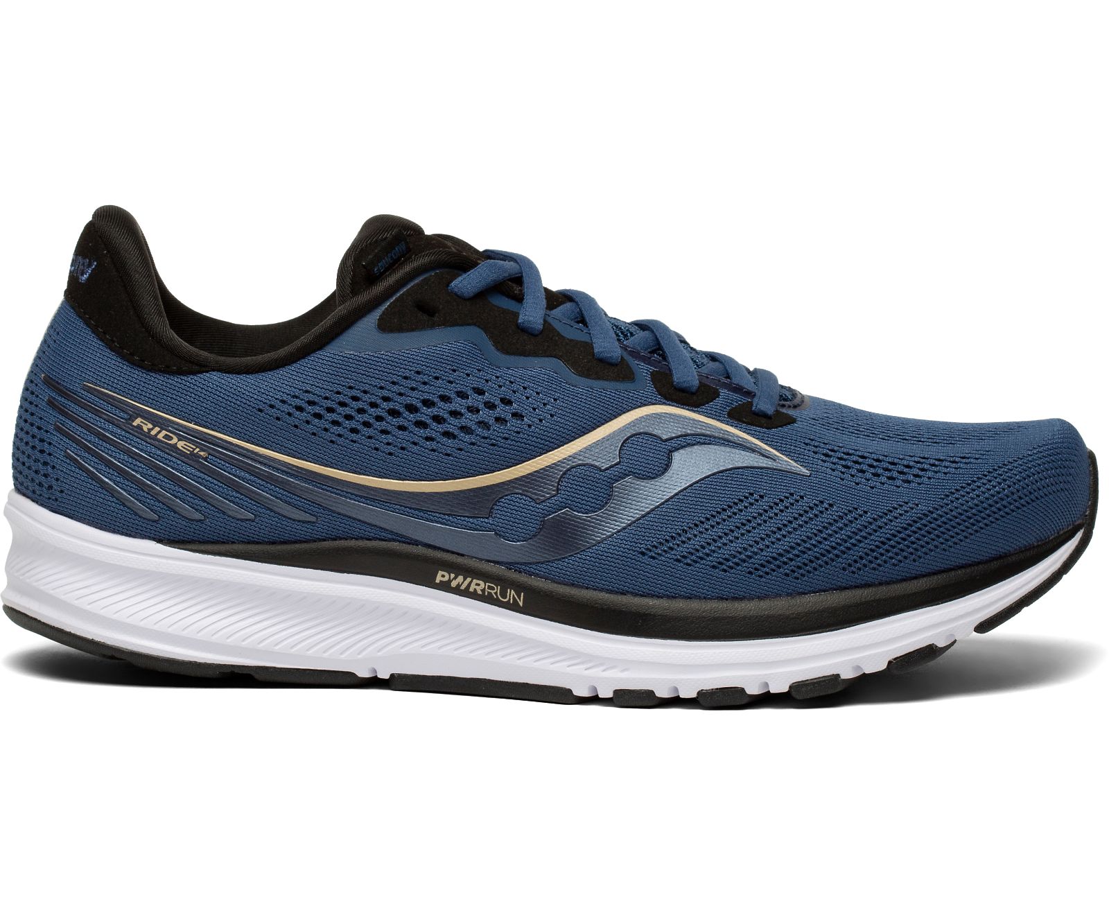 Tenis Para Correr Saucony Ride 14 Hombre Azul Marino Negros | México 554ILHS